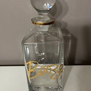 Glass Decanter with Gold Accents